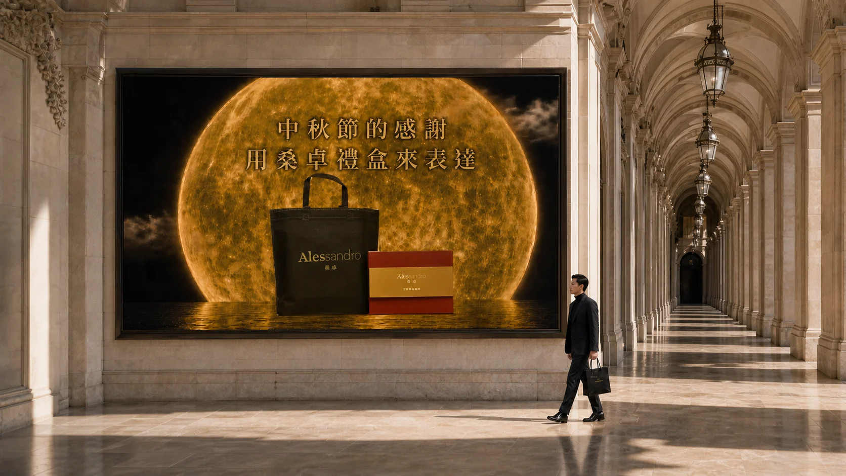 男士收到桑卓中秋禮盒的故事畫面一